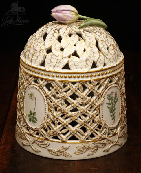 A Royal Copenhagen Flora Danica pierced dome A Royal Copenhagen