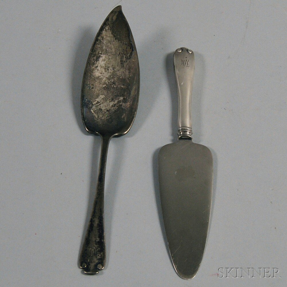 Two Tiffany Co Flemish Sterling Silver Serving Items a fish