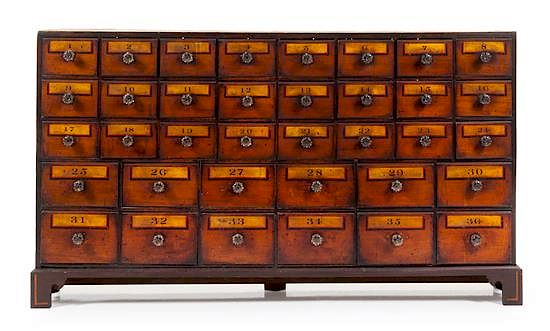 An English Painted Apothecary Chest Height 35 1 2 x