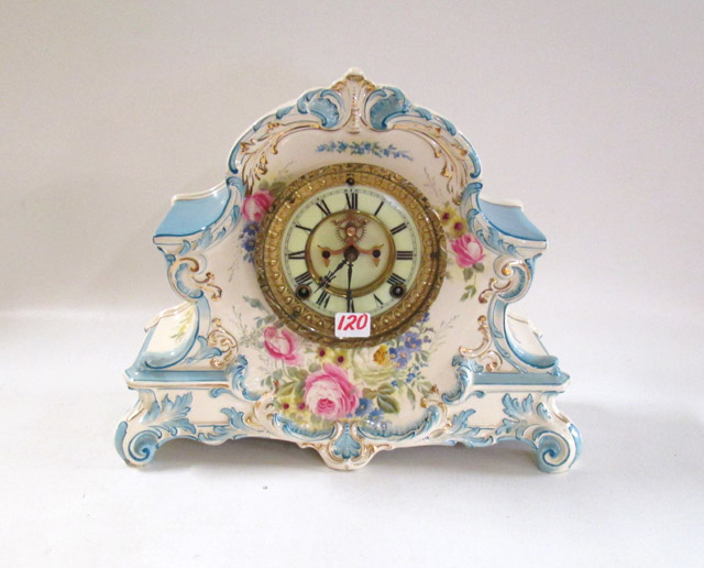 CHINA CASE MANTEL CLOCK La Nord model by Ansonia Clock