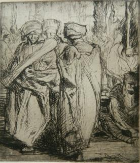 Frank Brangwyn etching Frank Brangwyn British 1867 1956 Three Figures