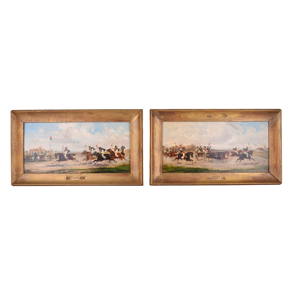 Rudolf Derfla 1838 1914 Two Oil on Panels Rudolf Derfla
