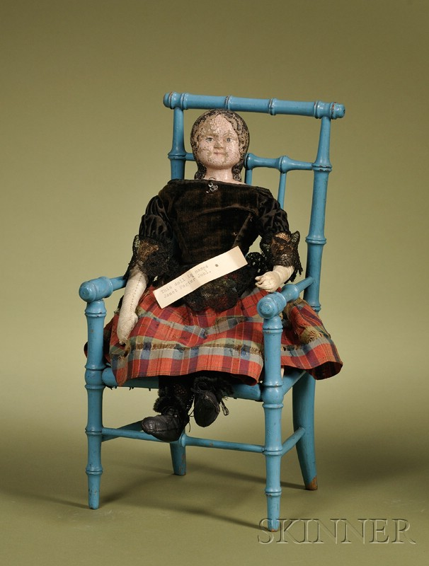 Goodyear Patent Rubber Doll with Blue Chair New York Rubber
