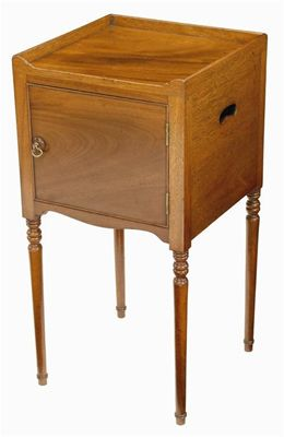 A 19th century mahogany pot cupboard with pierced handgrips and