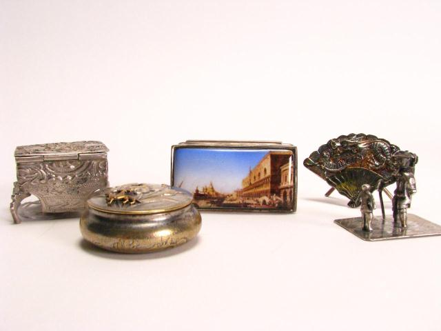 Group Of Three Miniature Silver Items Including One Silver With