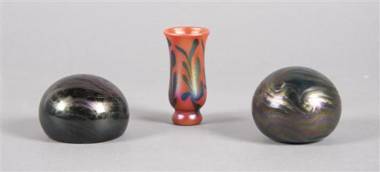 A Group of Two Charles Lotton Paperweights Diameter of weights