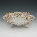 Von Schierholz Dresden footed dish with diamond pierce work hand