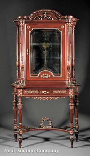 A Louis XVI Style Mahogany Vitrine c 1900 New York