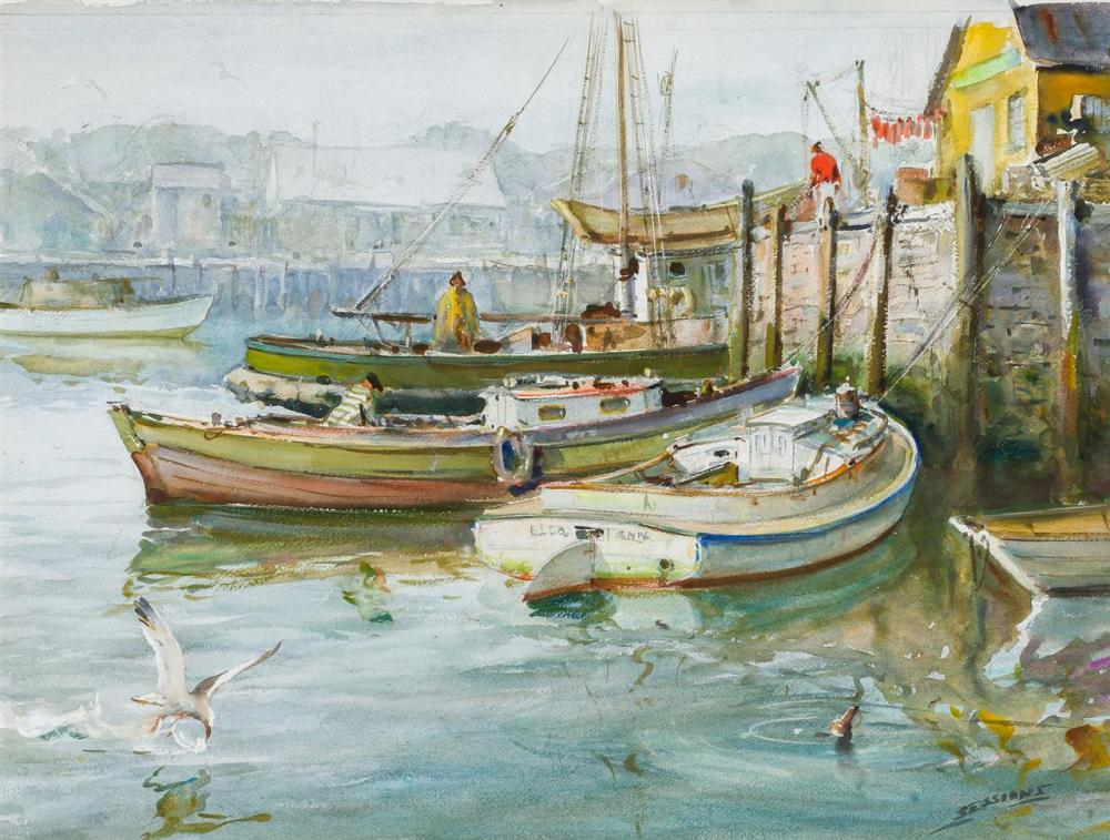 JAMES MILTON SESSIONS American 1882 1962 Misty Morning watercolor on