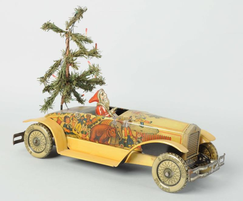 German Tin Litho Tippco Santa Claus Automobile Provenance Peter Ottenheimer