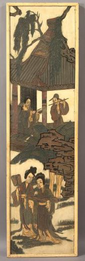 Tall Chinese Lacquer Panel fourth quarter 19th century in the