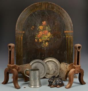 Group of Assembled Hearth Decorative Items 1st item Pair of