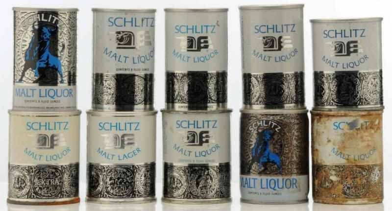 Lot of 10 Schlitz Beer Cans Includes Malt Lager and