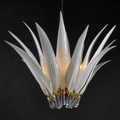 FRANCO LUCE Chandelier Italy 1970s Gold plated brass cased glass