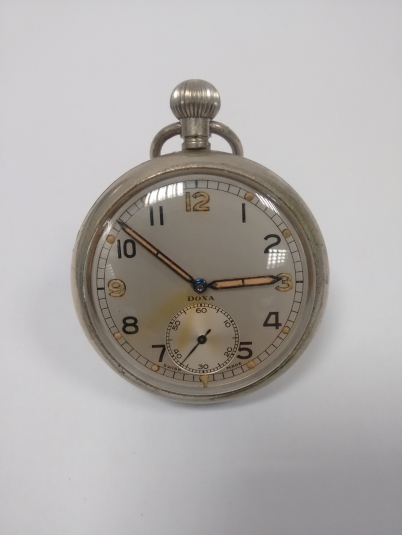 Doxa Military pocket watch marked to the back with broad