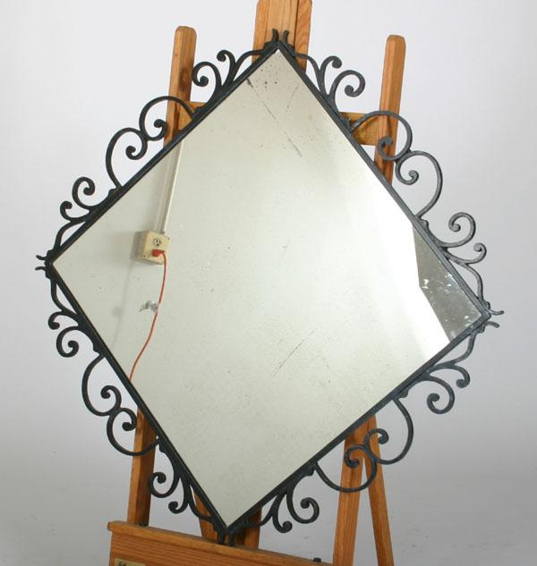 Wrought iron scroll work mirror repeating pattern 36 Sq Loss