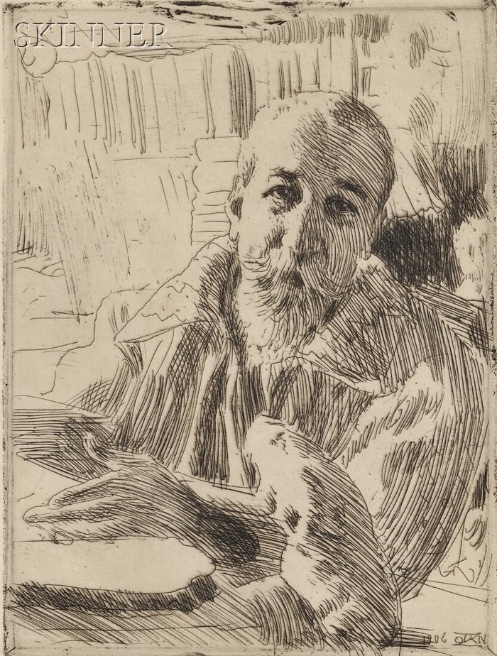 Anders Zorn Swedish 1860 1920 Anatole France 1906 fourth state