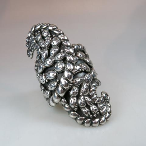 E De Pichardo Mexican Sterling Silver Spring Hinge Bangle 88g