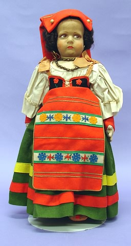 Antique cloth doll 18 1930 s Lenci in regional costume