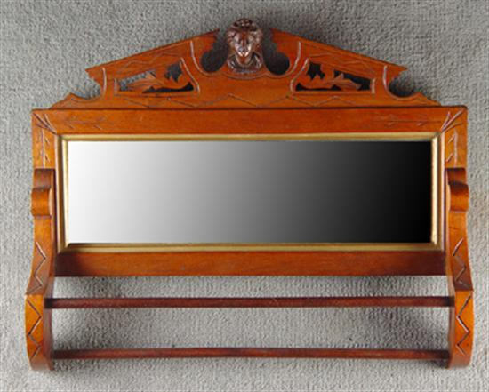 Victorian Towel Rack Circa 1880 Molded composition figure on carved