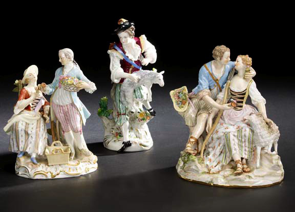 Meissen Porcelain Figure Group third quarter 19th century depicting an