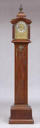 REGENCE STYLE WALNUT LONG CASE CLOCK RETAILED BY TIFFANY CO