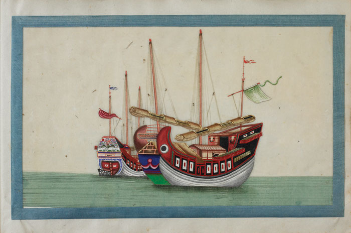 TWO CHINA TRADE ALBUMS OF SCENES OF CHINESE FIGURES AND
