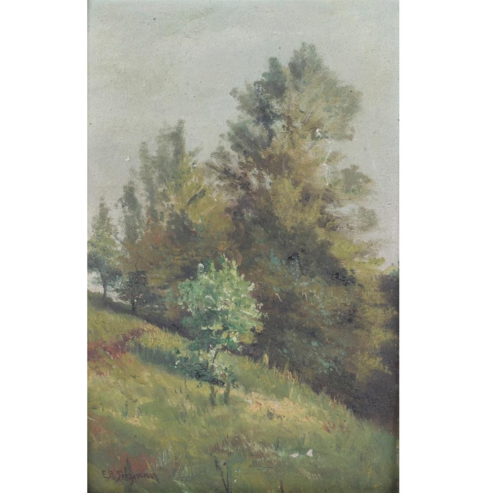 EDWARD R SITZMAN INDIANA OHIO 1874 1949 HILLTOP SUMMER LANDSCAPE