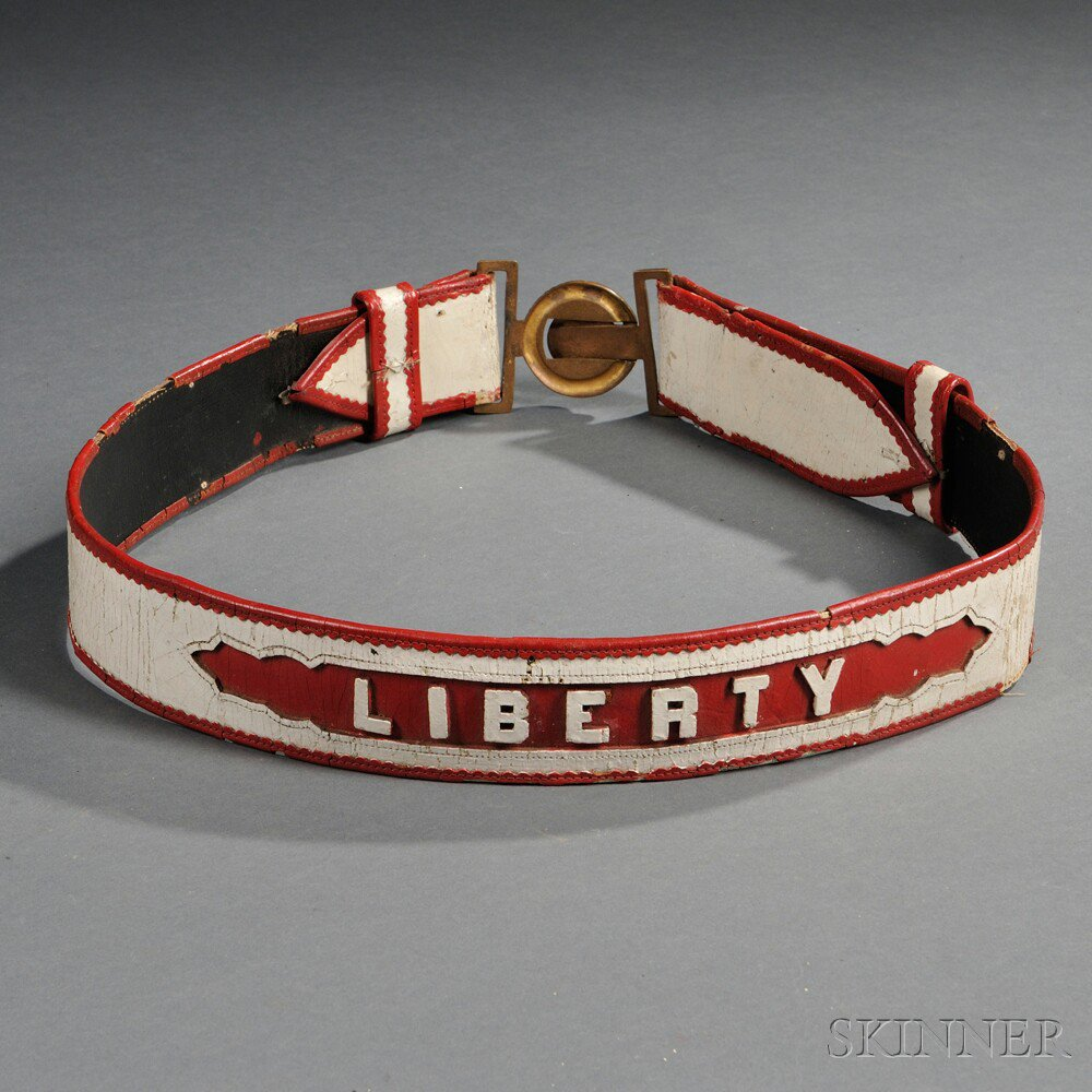 Patent Leather Fireman s Belt Liberty white belt and applied