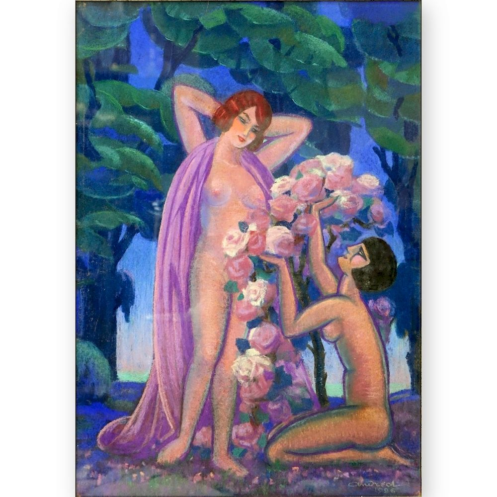 1980s Art Deco Style Pastel 1980 s Art Deco Style