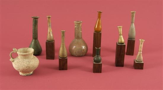 TEN PIECES OF ROMAN GLASS circa 200 A D Of