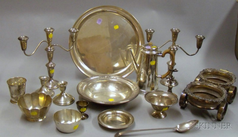 Sixteen Assorted Sterling and Plated Items including an International sterling