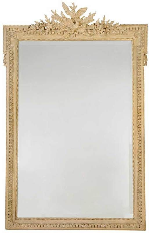 Louis XVI Style Painted Parcel Gilt Mirror French 20th century