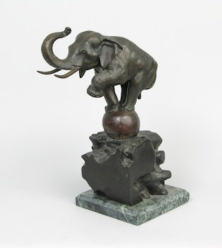 After Antoine Louis Barye French 1795 1875 Balancing Elephant Cast