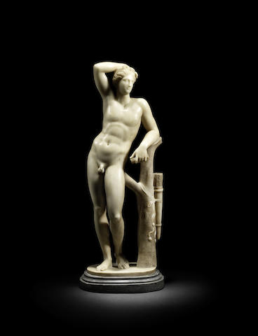 An Italian 19th century white marble group of the Apollo
