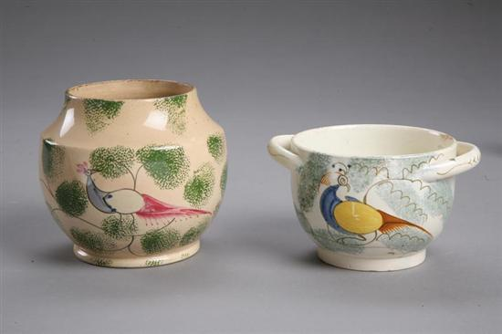 TWO SPATTERWARE BOWLS English 1st half 19th century Both in