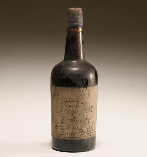 Vintage 1887 Marsala wine bottle bottled by H C Knode