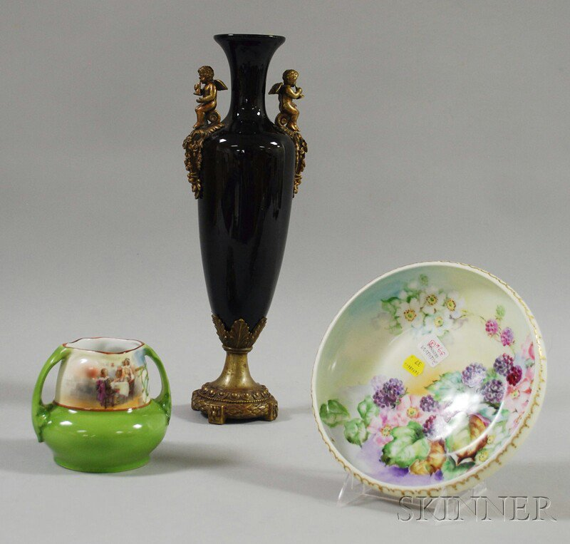 Three Decorative Ceramic Items a Rosenthal hand painted bowl with