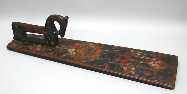 Horse form handle leaf scroll carving and dated 1837 5