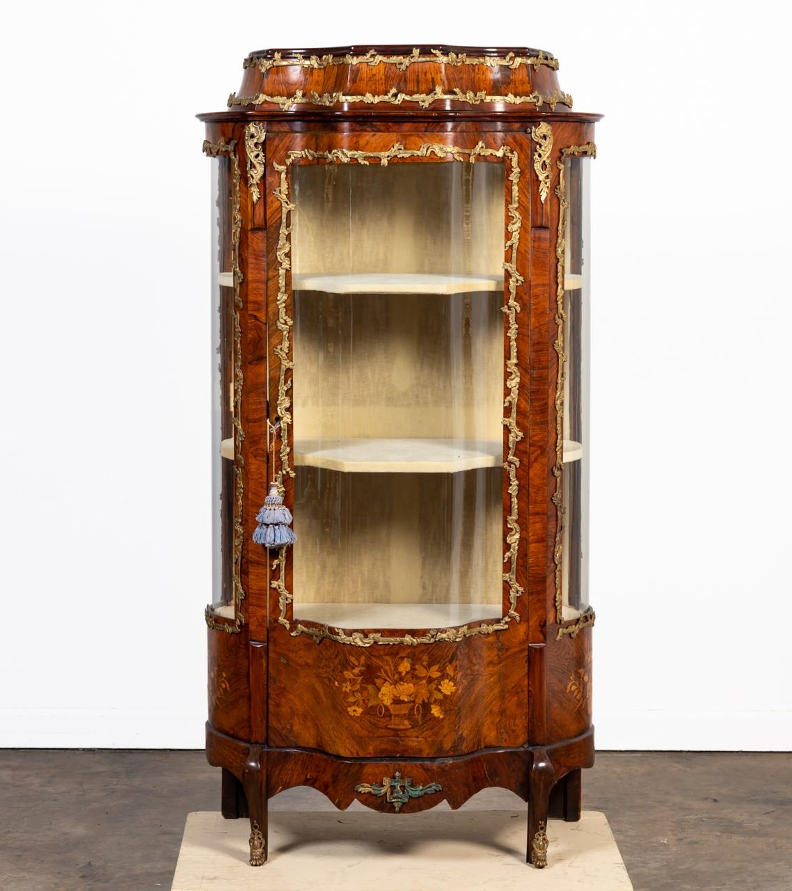 19TH C FRENCH ROSEWOOD ORMOLU MOUNTED VITRINE Manner of Francois