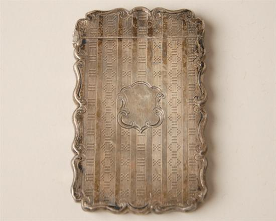 An English Victorian Sterling Card Case with Birmingham date mark