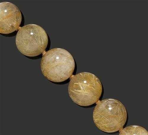 RUTILE QUARTZ SAUTOIR Fastener silver Very decorative long sautoir of
