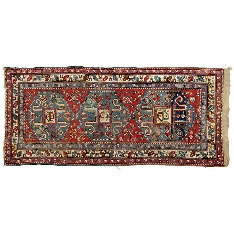Caucasian Cloud Band Area Rug circa 1900 wool foundation with