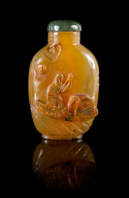 Sale 486 Lot 957 A Carved Shadow Agate Snuff Bottle