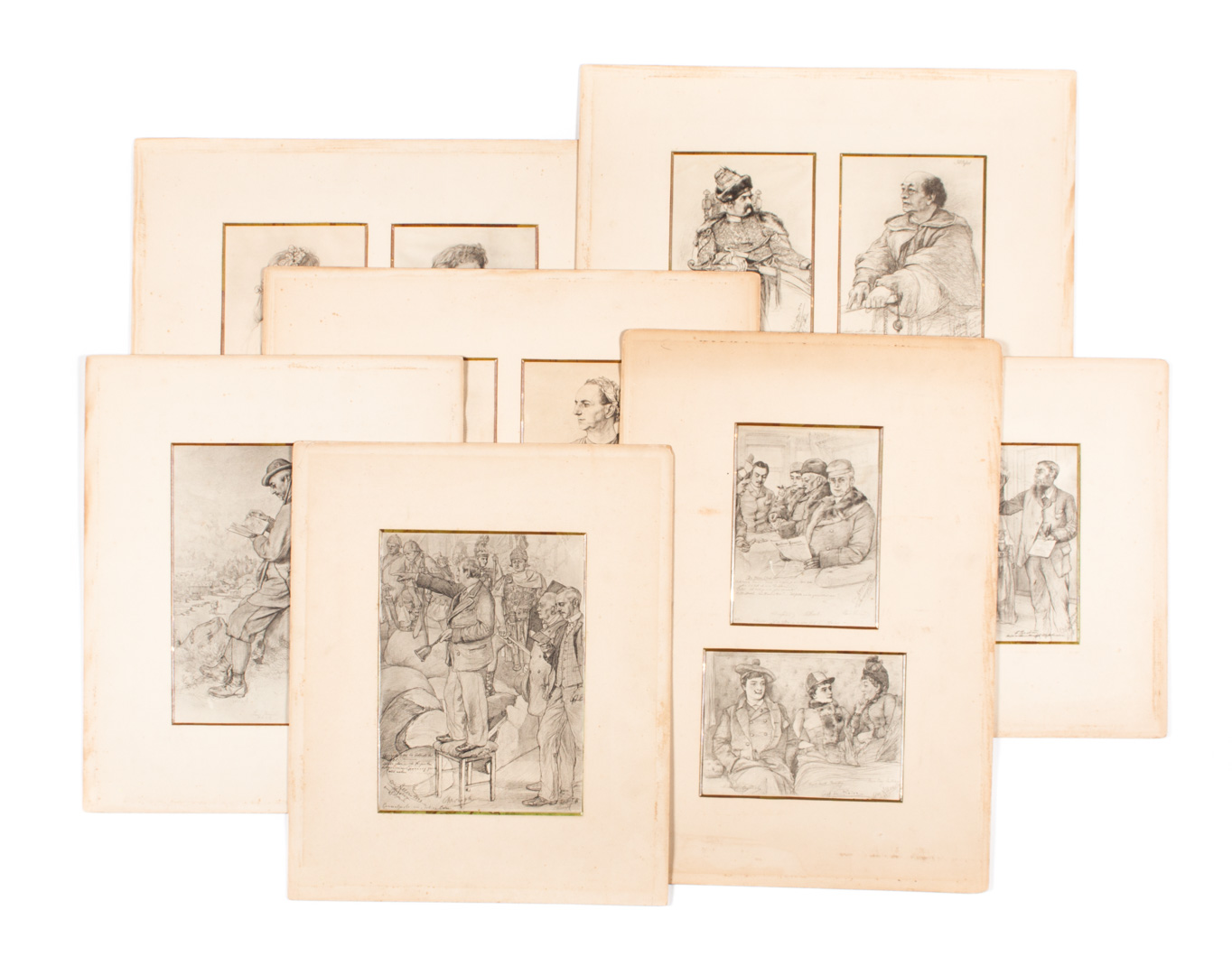 Christian Wilhelm Allers assorted drawings German 1857 1915 Depicting historical