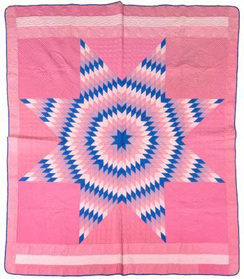 Pieced star quilt hand and machine stitching Star of Bethlehem
