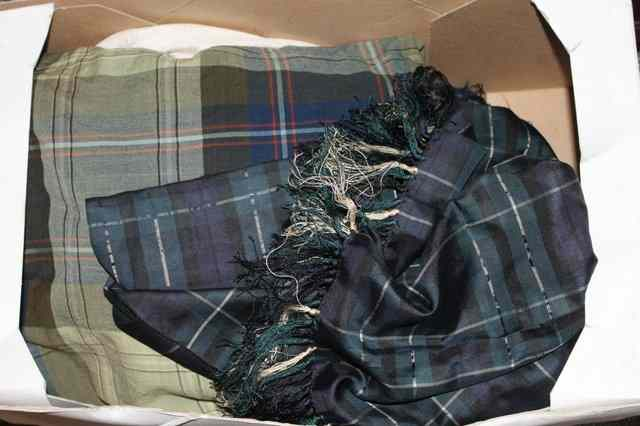 TWO VICTORIAN SILK AND EMBROIDERED SHAWLS a Scottish shawl and