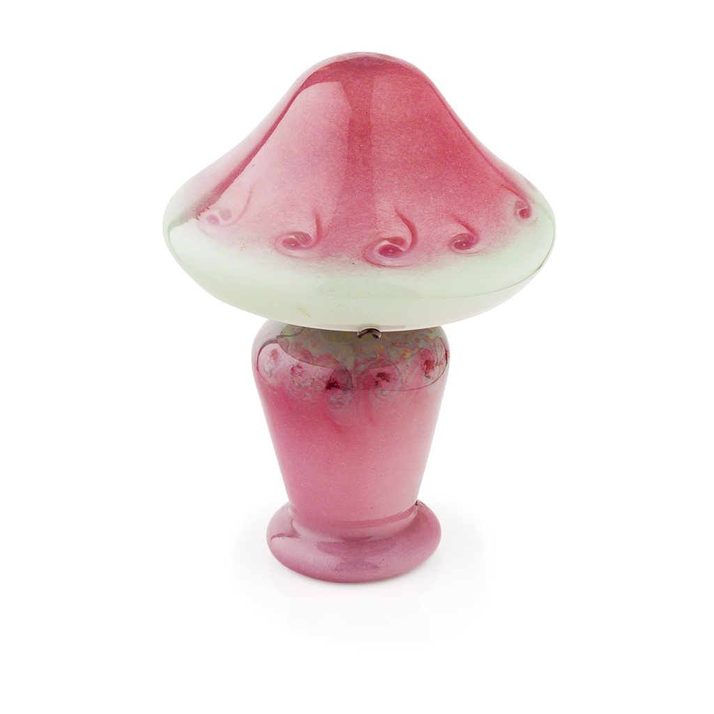 YSART BROTHERS GLASS PERTH VASART GLASS TABLE LAMP AND SHADE