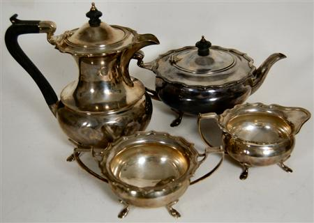 A four piece tea and coffee service Elkington Co Birmingham