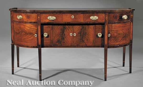 A Federal Inlaid Mahogany Sideboard late 18th 19th c New